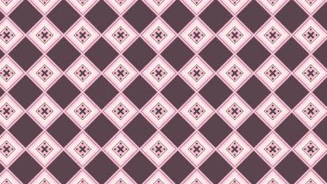 Seamless Retro Diamond Grid Cream and Rose Geometric Motifs on Dark Plum Background for Wallpapers, Slides Animations and Textile Designs slide animation