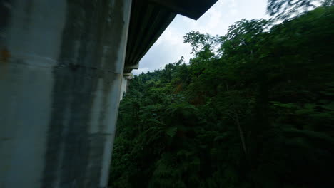 puente elevado en utuado puerto rico junto a un hermoso rio con un drone fpv 4k 30fps, beautiful river