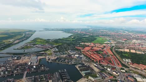 city aerial view over copenhagen