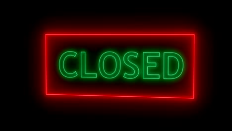 closed neon sign. 3d rendering