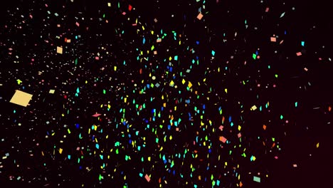 animación de múltiples confeti coloridos que caen sobre un fondo negro