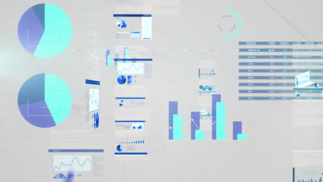 animación del procesamiento de datos sobre un fondo blanco