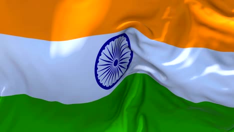 india flag waving in wind slow motion animation . 4k realistic fabric texture flag smooth blowing on a windy day continuous seamless loop background.