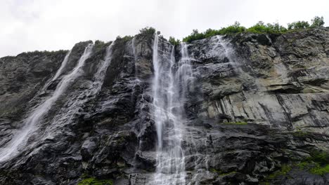 geiranger fjord, waterfall seven sisters. beautiful nature norway natural landscape.