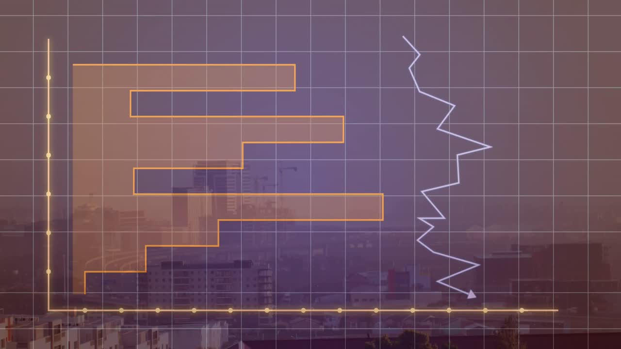 animación del paisaje urbano sobre el procesamiento de datos