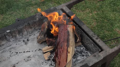 fire being made in braai