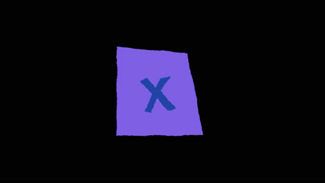 purple paper with an x