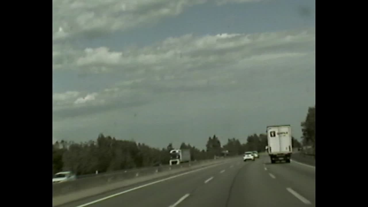 Cars and trucks on a highway