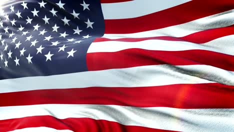 flag of usa waving on sun. seamless loop with highly detailed fabric texture. loop ready in 4k resolution.