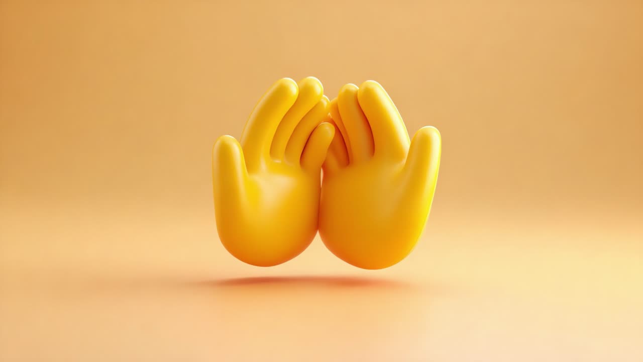 A vibrant and inviting visual of two pair of yellow cartoon hands, showcasing different positions, highlighting creativity and playfulness against a soft, warm background