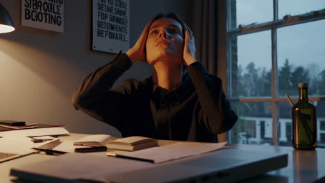 woman stressed at desk