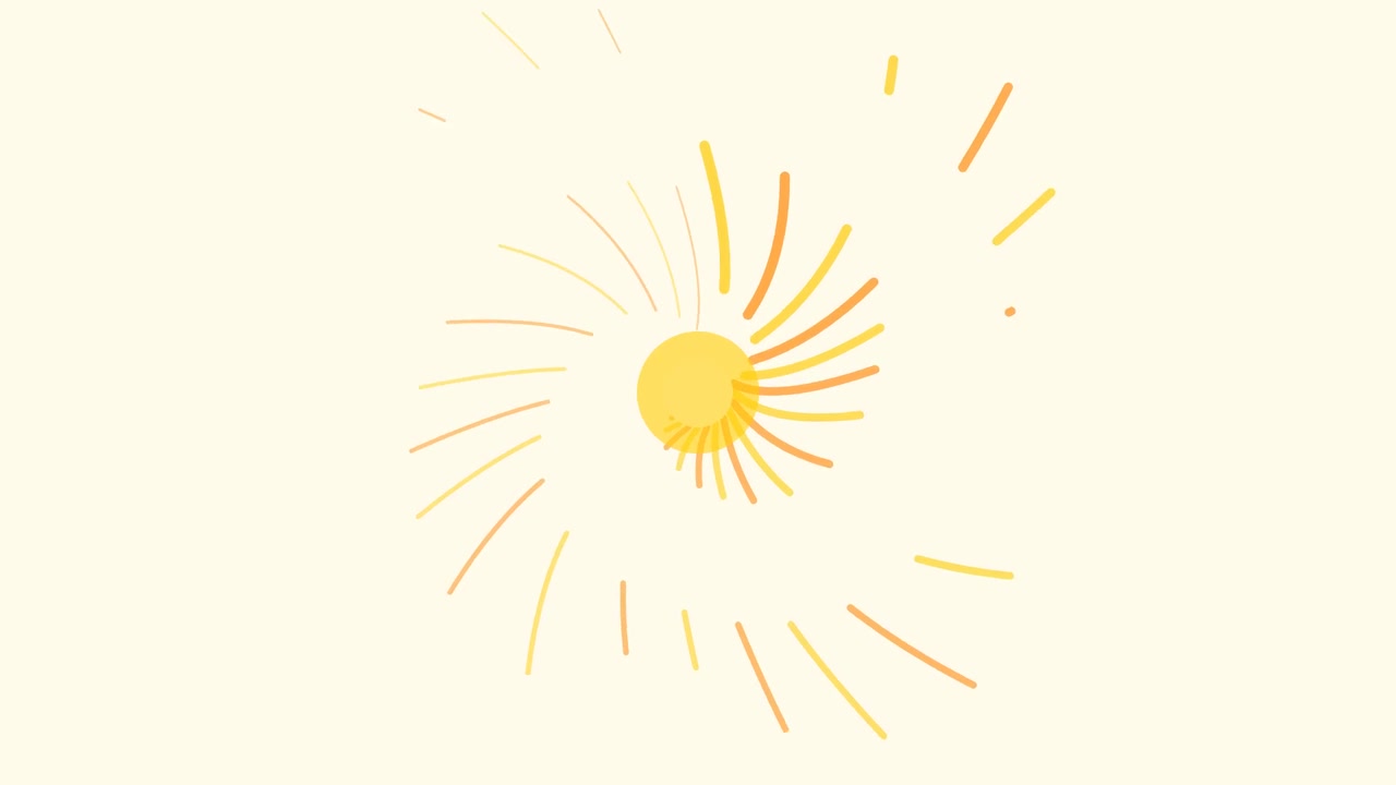 Animated Sun Icon Rotating with Radiating Light Rays