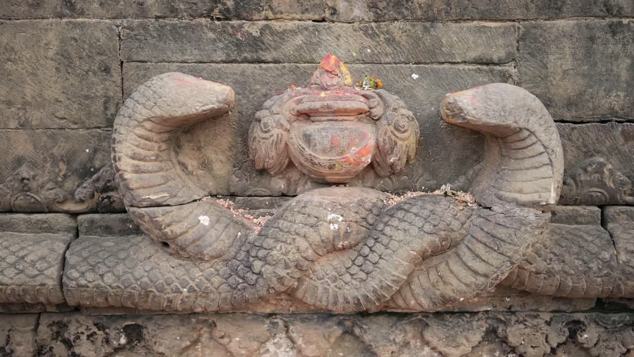 Bhaktapur Stone Statue in a Nepal Temple, Close Up Detail of Statues in Bhaktapur Ancient City Unesco World Heritage Site, a Holy and Sacred Religious Place Popular as a Tourist Destination