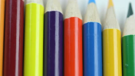 group of colored pencils - panning, macro