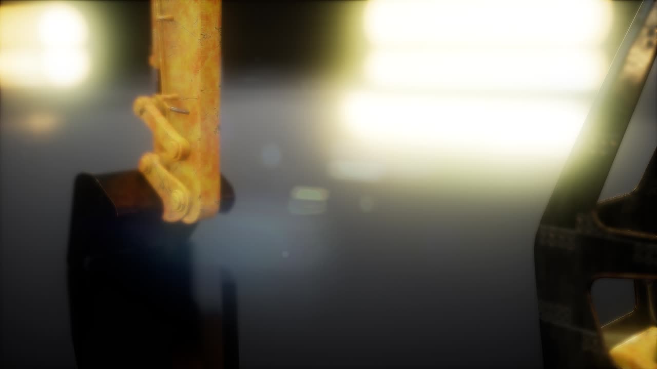 excavadora en la oscuridad con luces brillantes