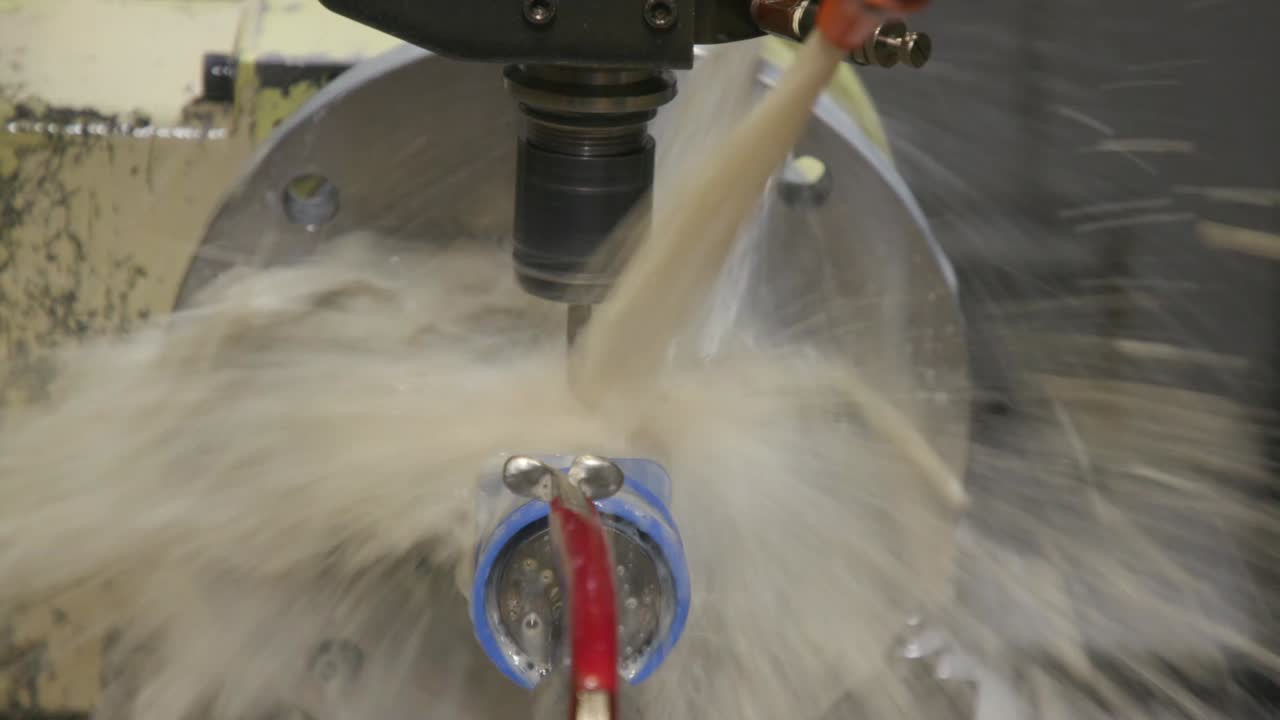 CNC Drill Working on Part