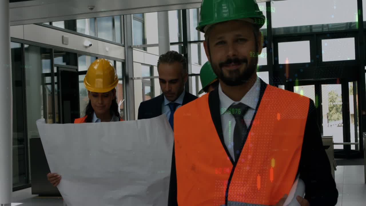 animación del procesamiento de estadísticas sobre planes de tenencia de arquitectos masculinos y femeninos