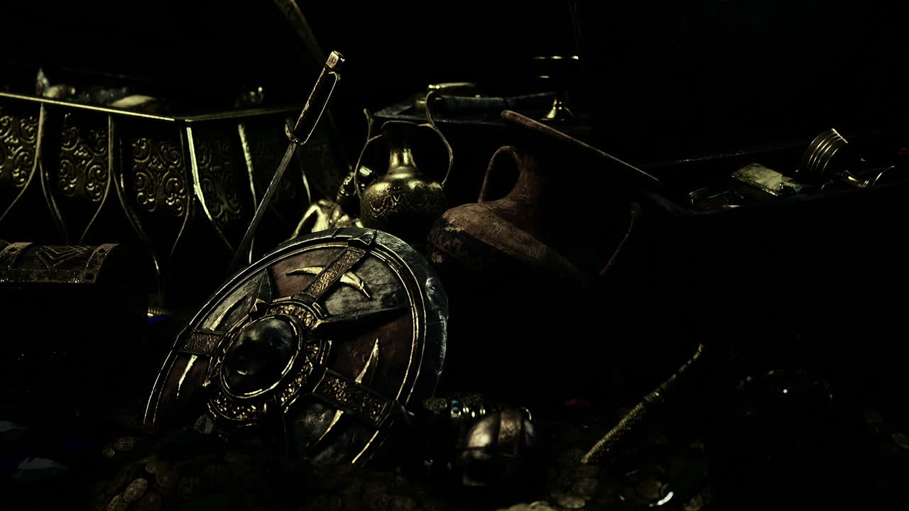 Lost artifacts found in an ancient treasure trove during an excavation