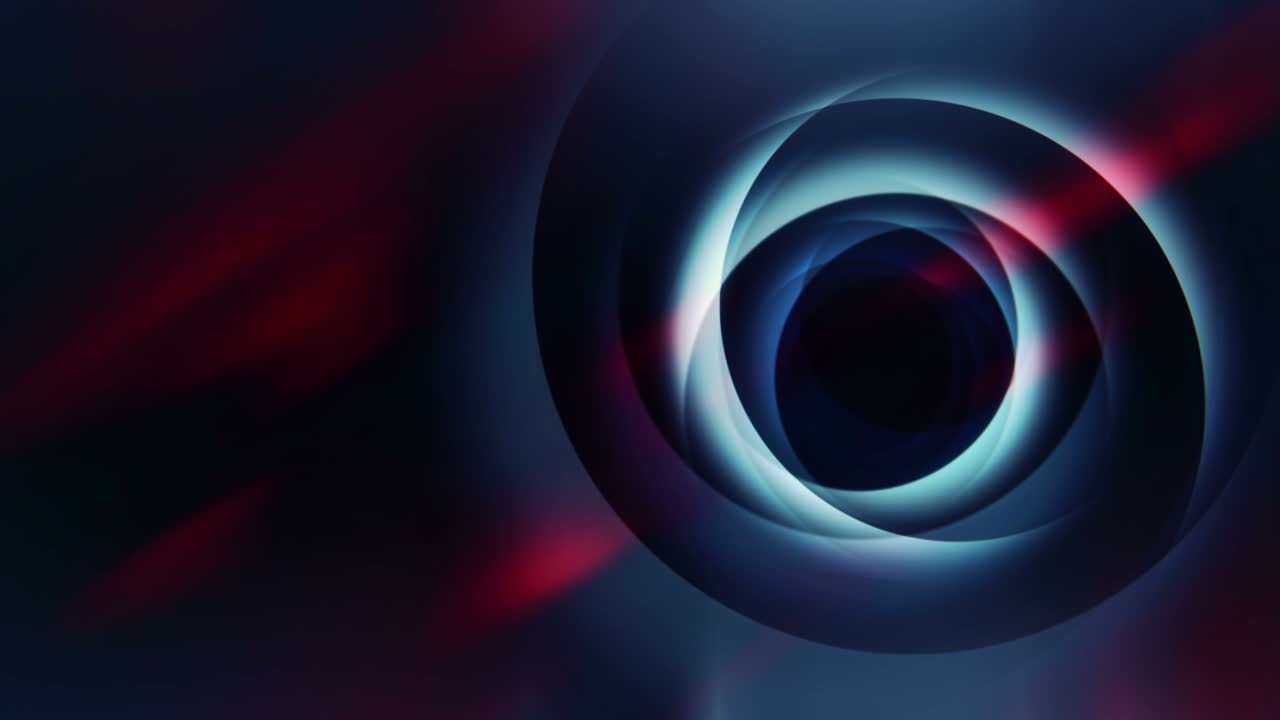 Abstract blue lighting rotation rings with glow animation
