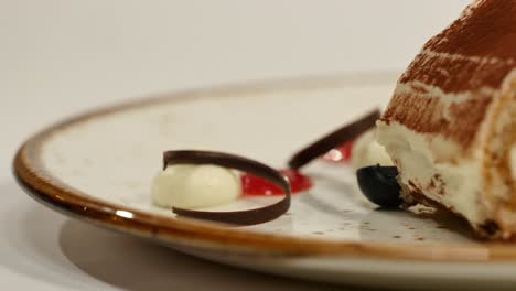primer plano de un delicioso plato de postre