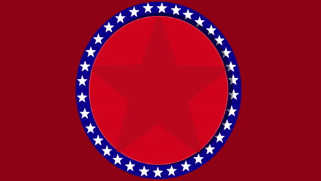 animation of flag of united states of america with circle on red background