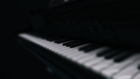 closeup of a piano keyboard