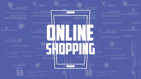 online shopping lettering in smartphone