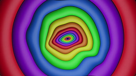 animación de círculos de arco iris y colores que se mueven en un bucle sin costuras