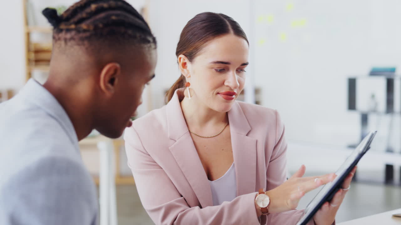 Tablet, business team cooperation