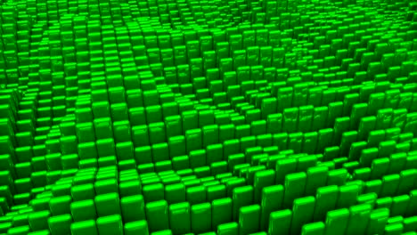 superficie ondulada con cubos verdes redondeados brillantes fondo de animación