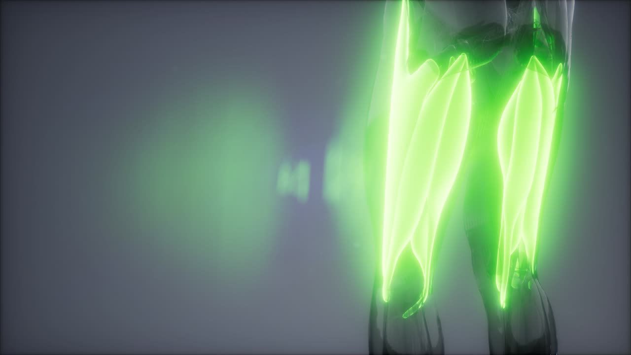 músculos del muslo - mapa de anatomía muscular visible