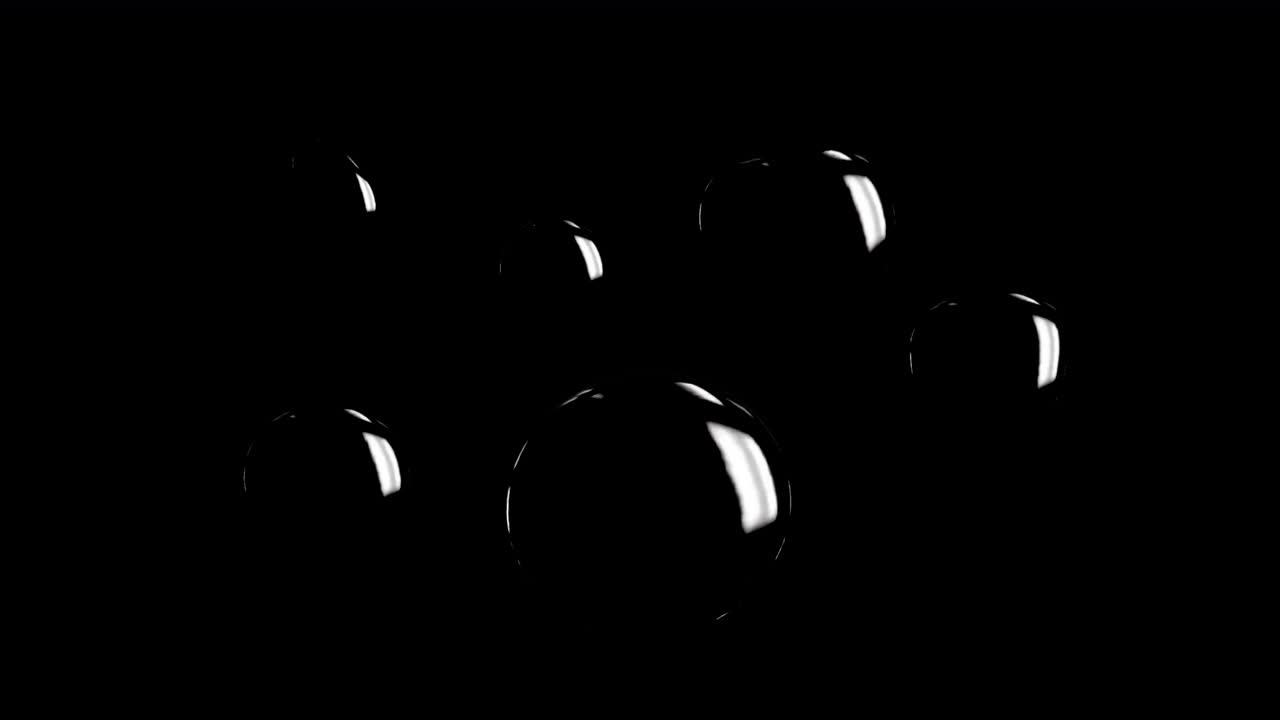 анимация черных пузырьков, движущихся и пульсирующих на черном фоне