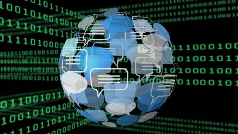 message bubble icon and binary codes