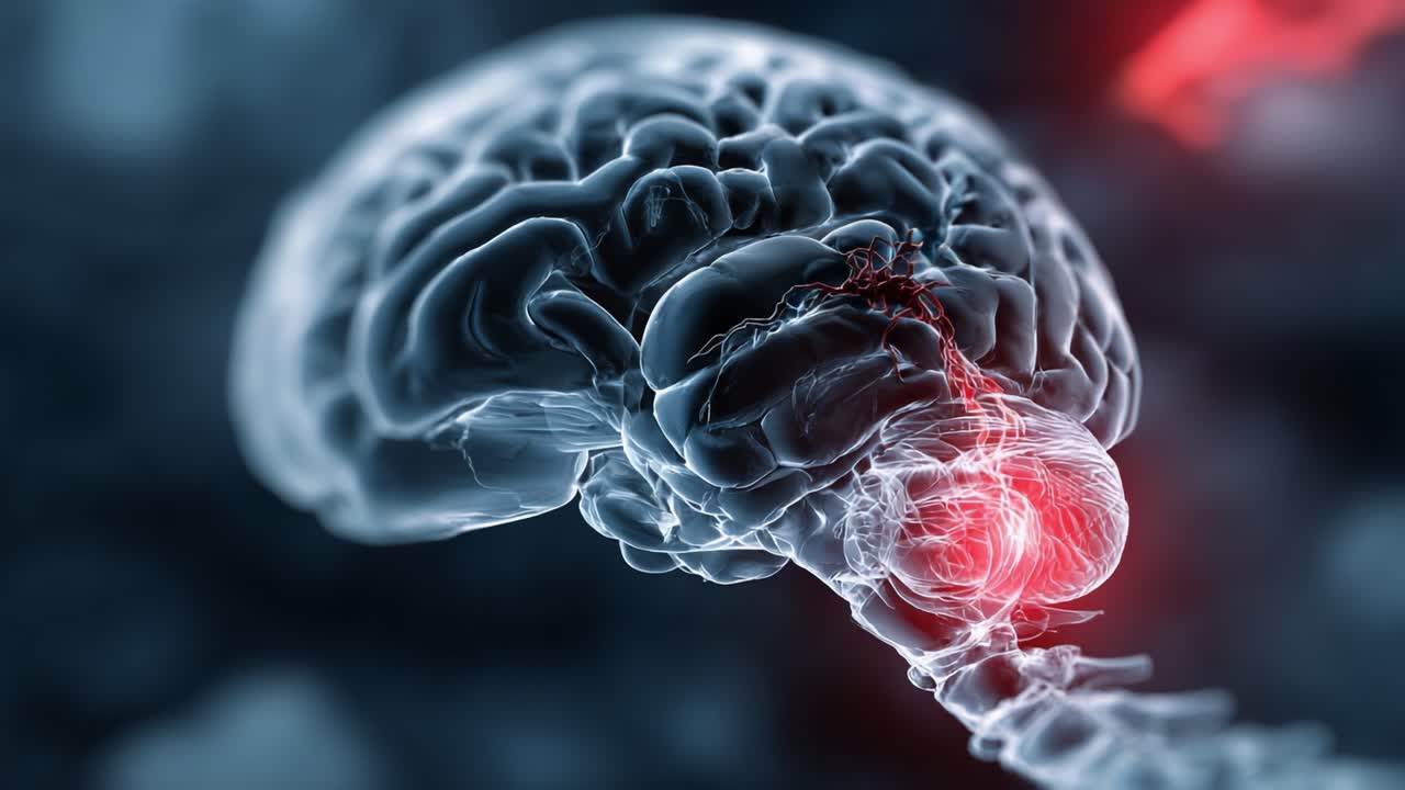 En intrikat visualisering av neural aktivitet i den mänskliga hjärnan, som betonar förbättrad anslutning och glittrande synapser mot en mörk bakgrund.