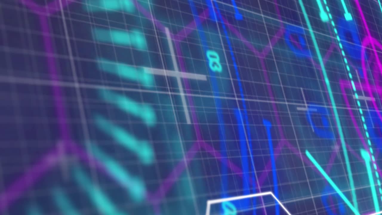 animación del procesamiento de datos y el escaneo del alcance