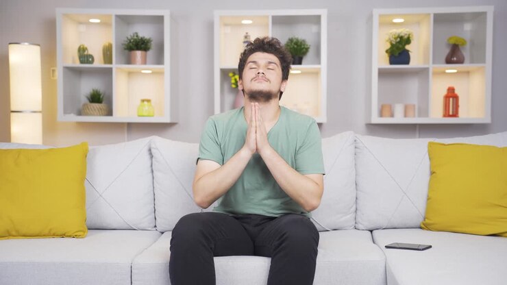 Christian man praying.