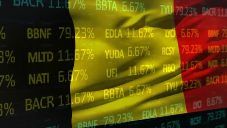 stock market data processing against germany flag waving