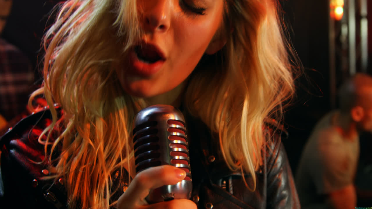 콘서트 무대에서 공연하는 가수 4k