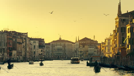 sunset on the venetian canals
