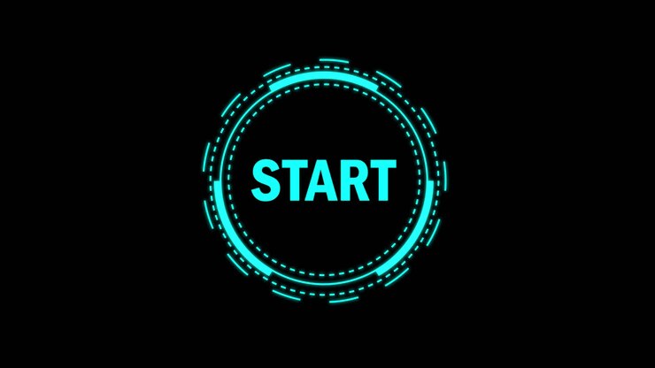 futuristischer startknopf