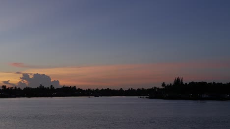 twilight river in surat thani province southern of thailand.