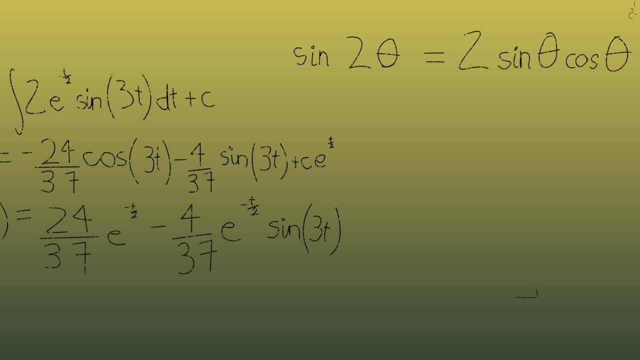 animación del procesamiento de datos matemáticos sobre un fondo amarillo.