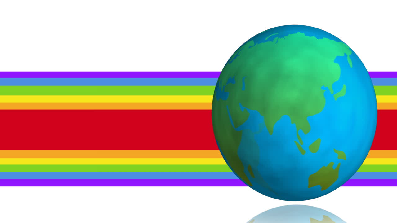 animación del globo girando sobre la bandera lgbt