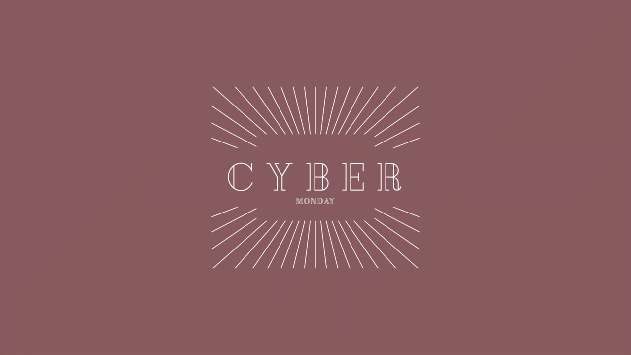Cyber Monday with retro lines on brown gradient