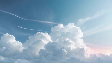 expansive blue sky with fluffy white clouds