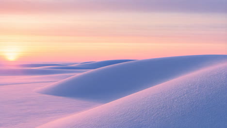 snowy dunes at sunrise
