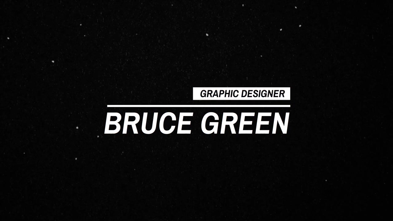 Graphic Designer Name Tag Animation with Glitch Effect