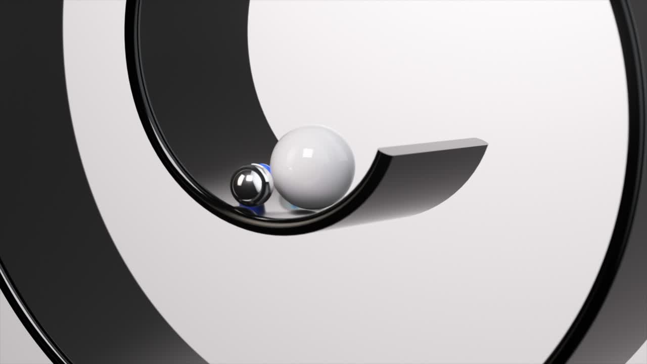 representación 3d abstracta de las esferas en un bucle