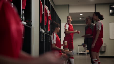 team meeting in the locker room
