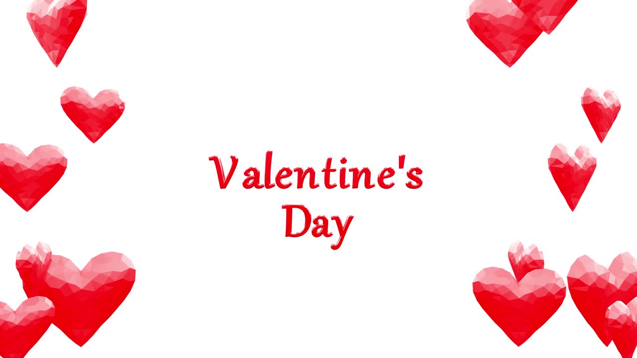 Cuori animati che scorrono su entrambi i lati dello schermo e video 4K per San Valentino